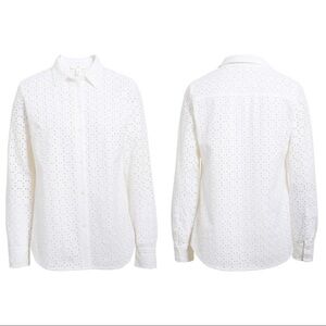 1901 - Button Front Cotton Eyelet Shirt